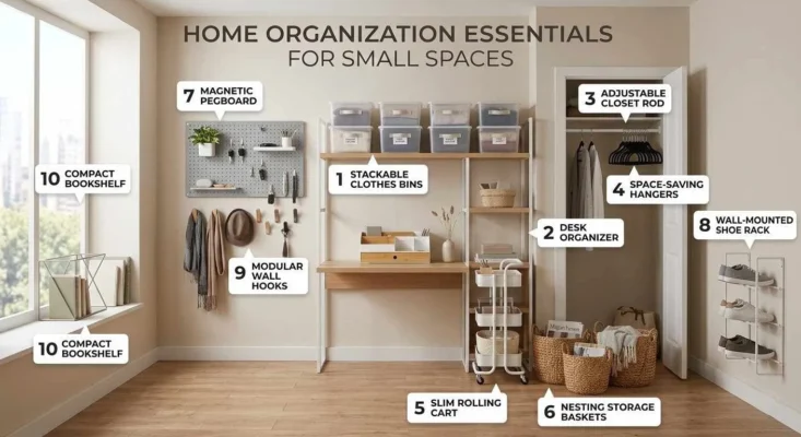 Home organization essentials for small spaces to maximize storage and declutter